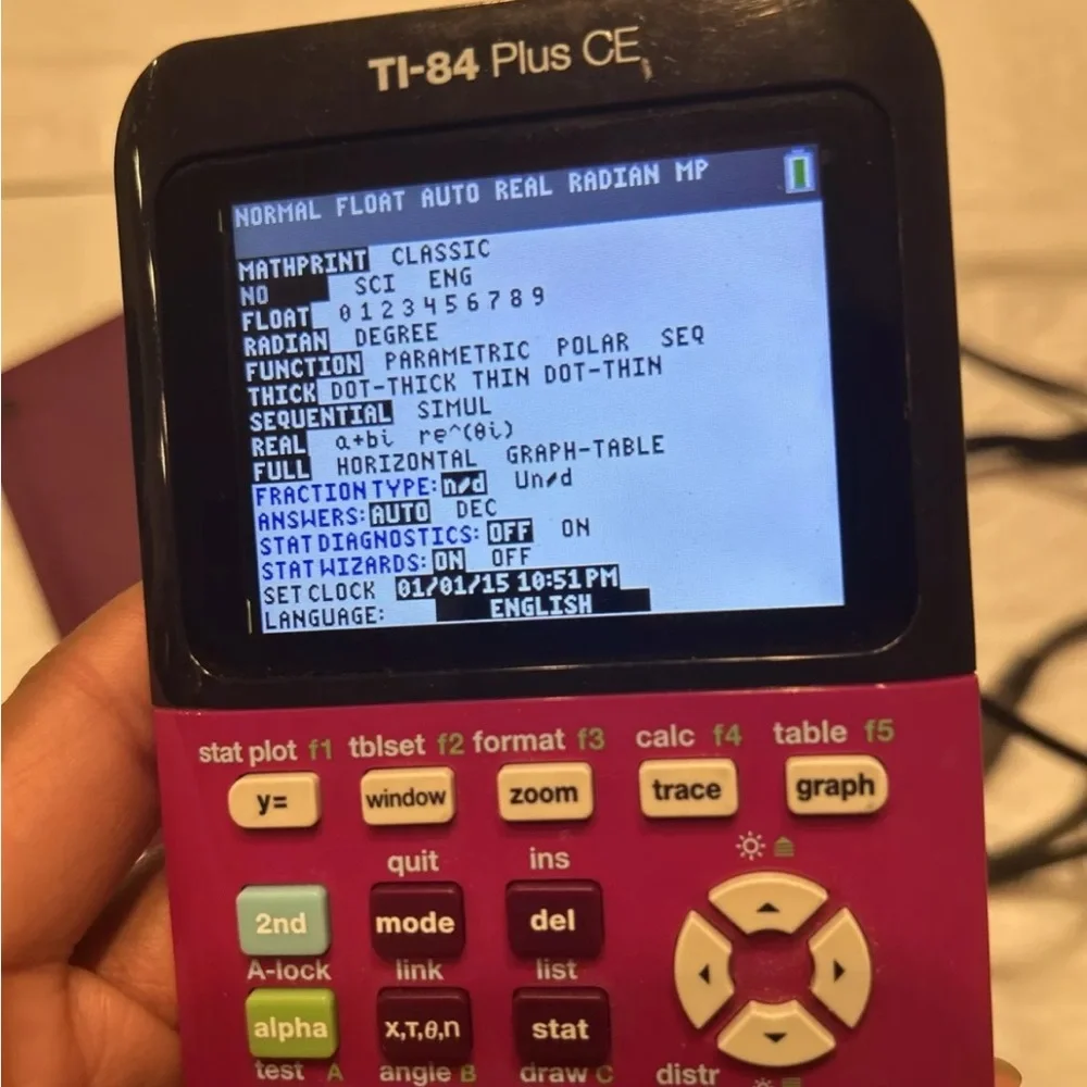 Texas Instruments TI-84 Plus CE Purple Plum Graphing Calculator W Case Cable Tes